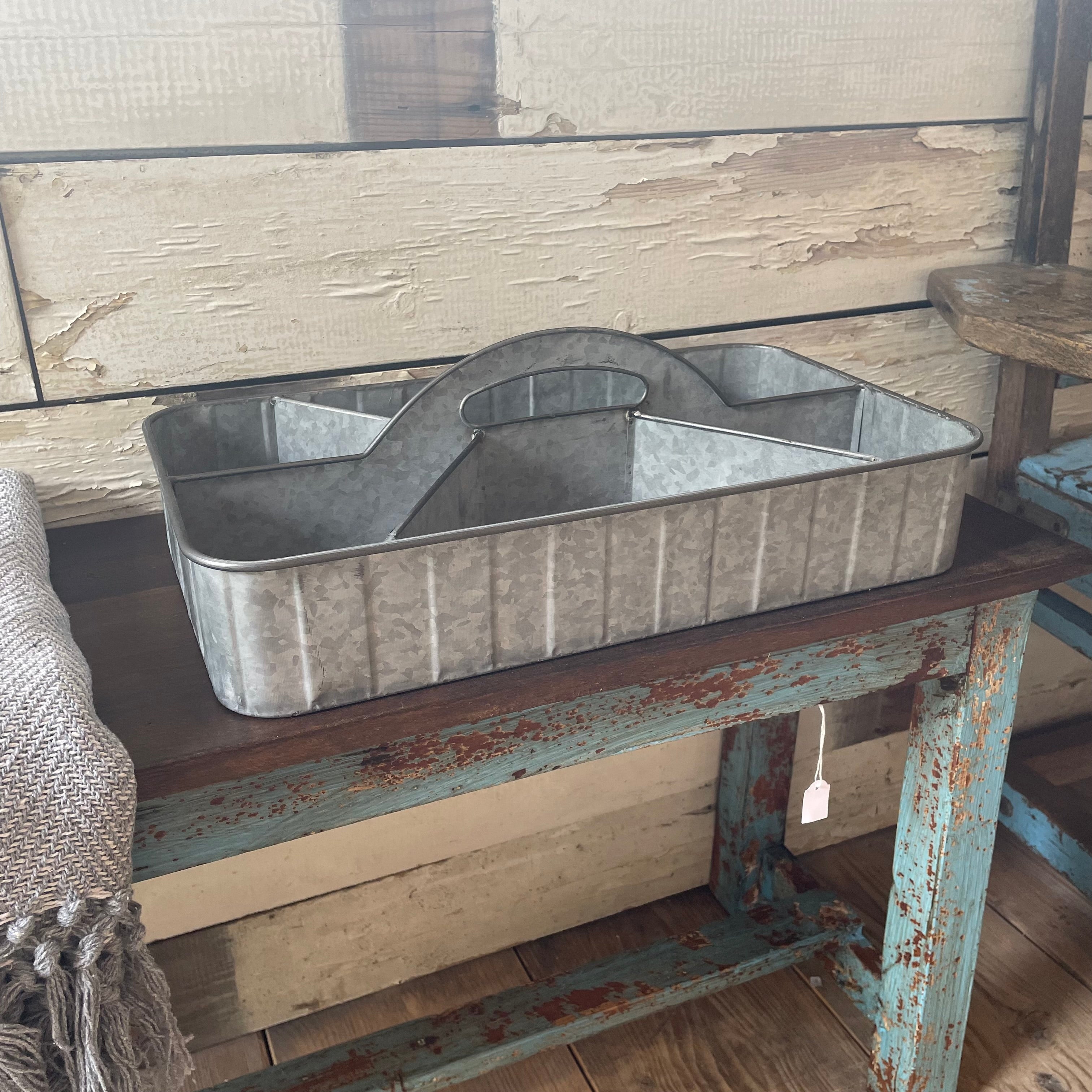 Galvanised Industrial Storage Container with Handle.