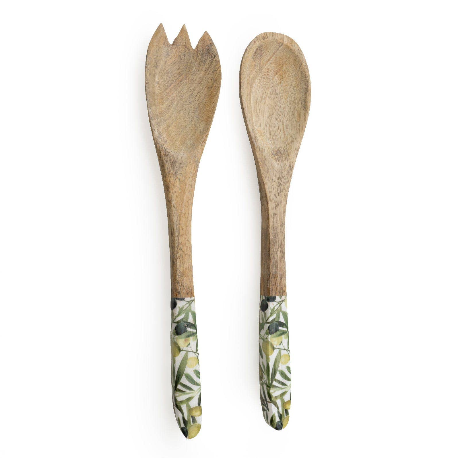 Serving Spoon & Fork Mango Wood - Olives