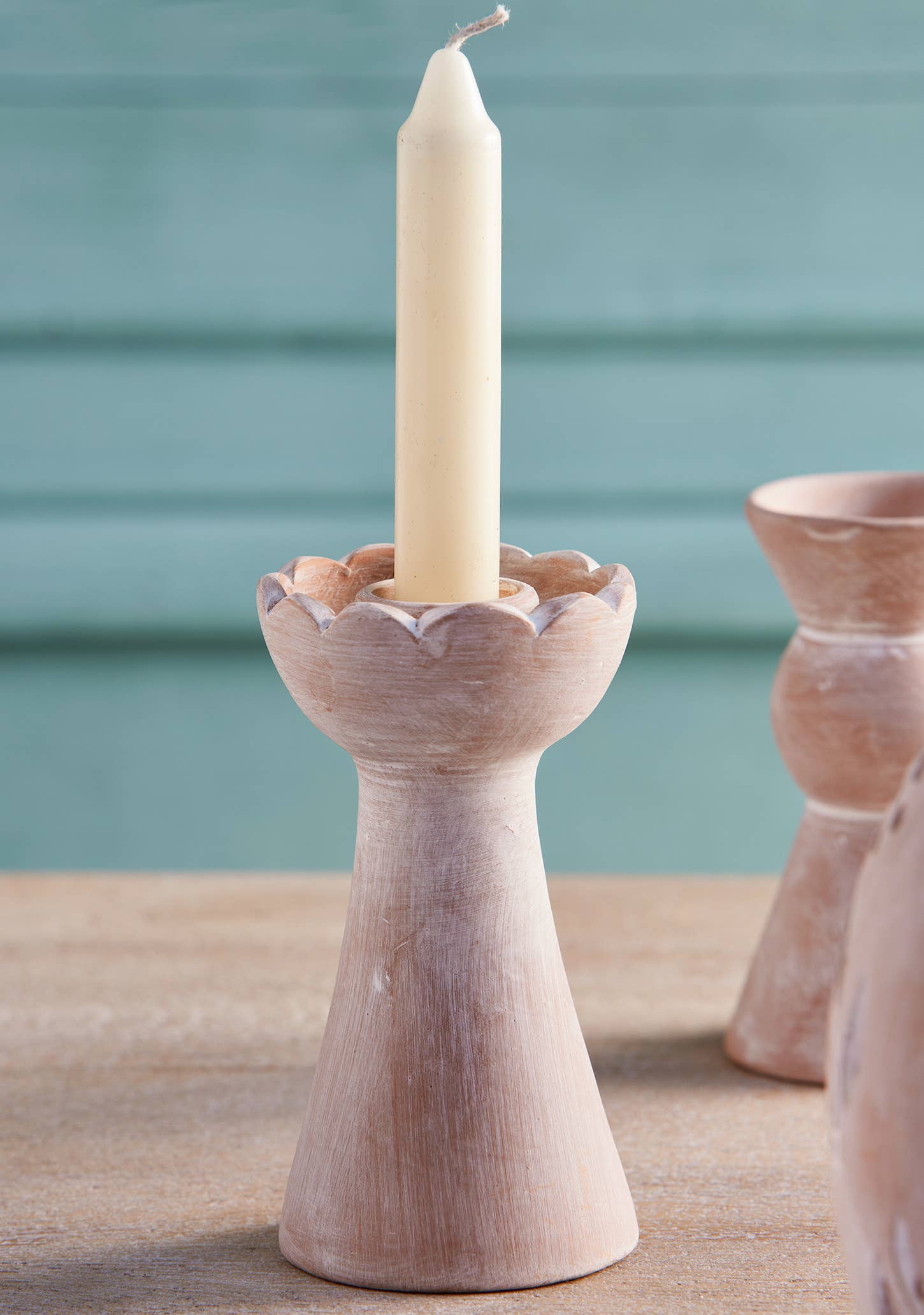 Terracotta Waterlily Candle Holder