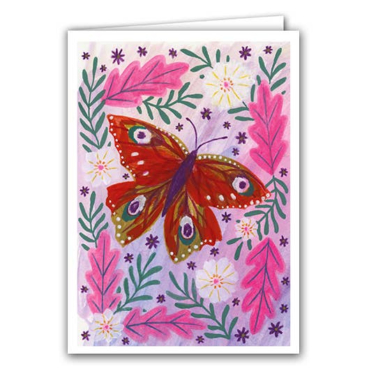 Blank Greeting Card ''Red Butterfly"