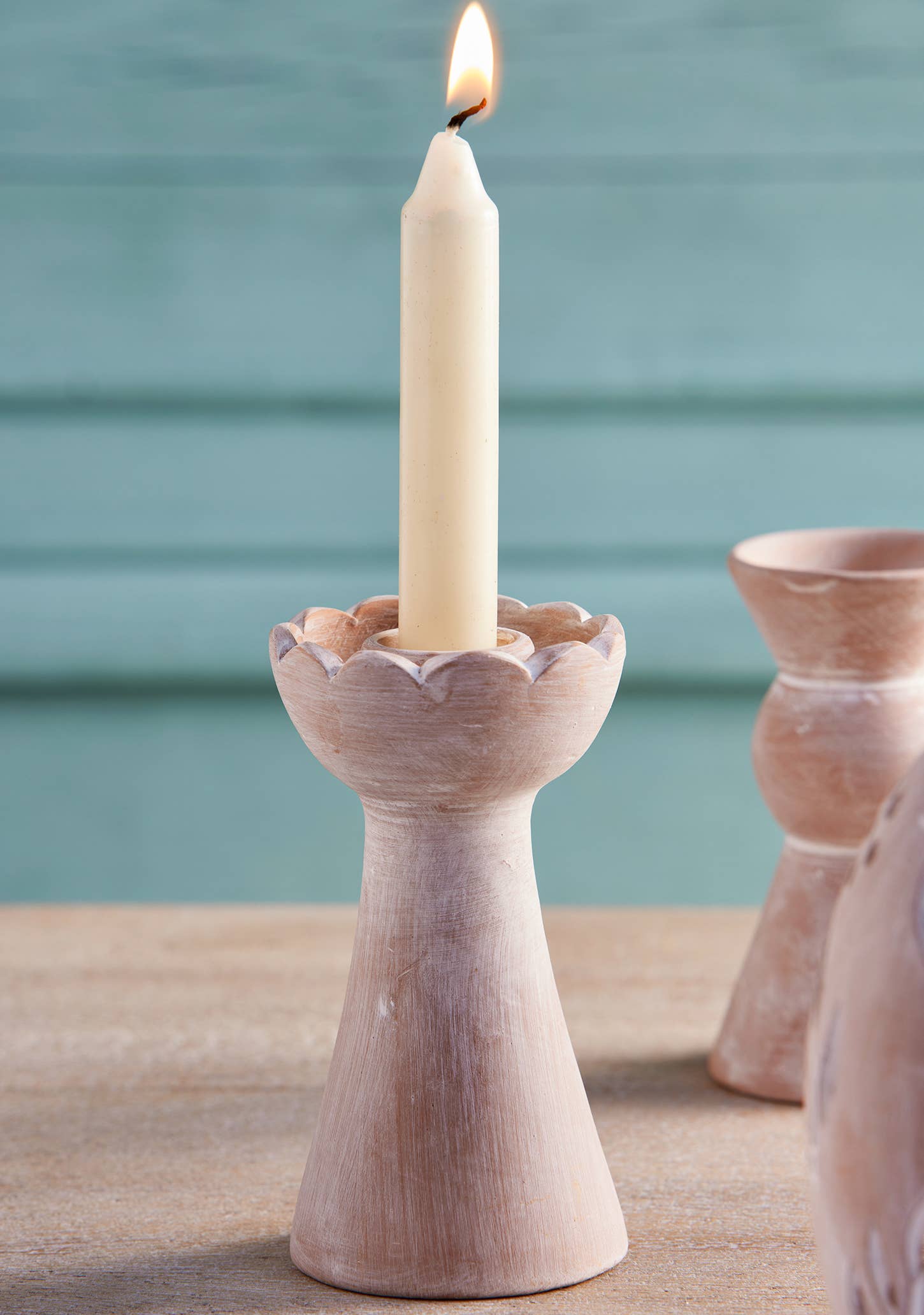 Terracotta Waterlily Candle Holder