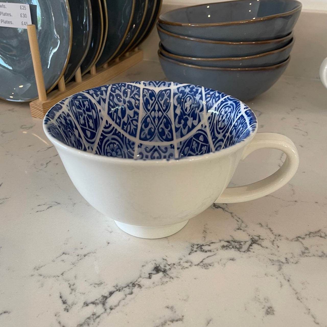 Large Blue and White  Chinoiserie Cup.