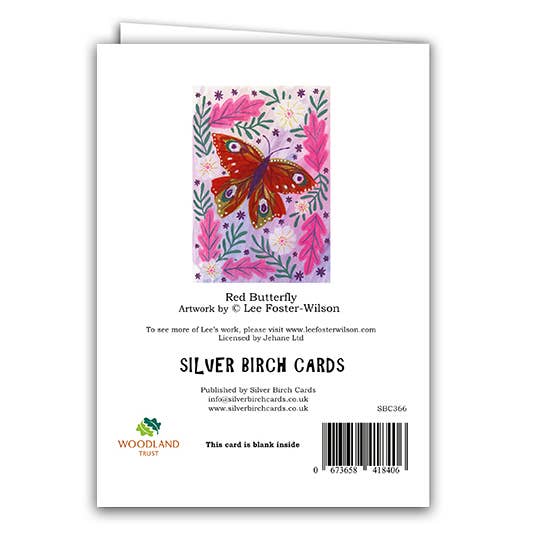 Blank Greeting Card ''Red Butterfly"