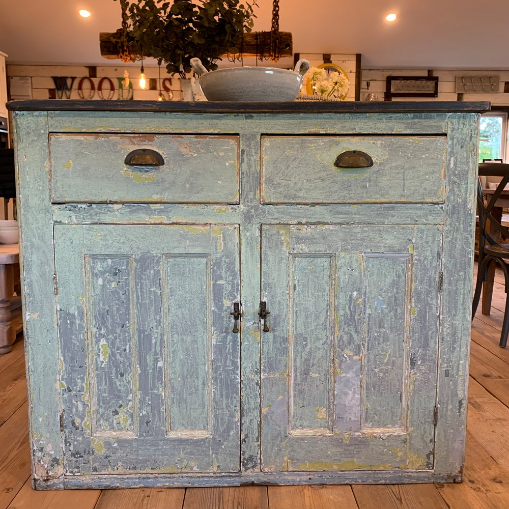Green Painted Vintage Sideboard