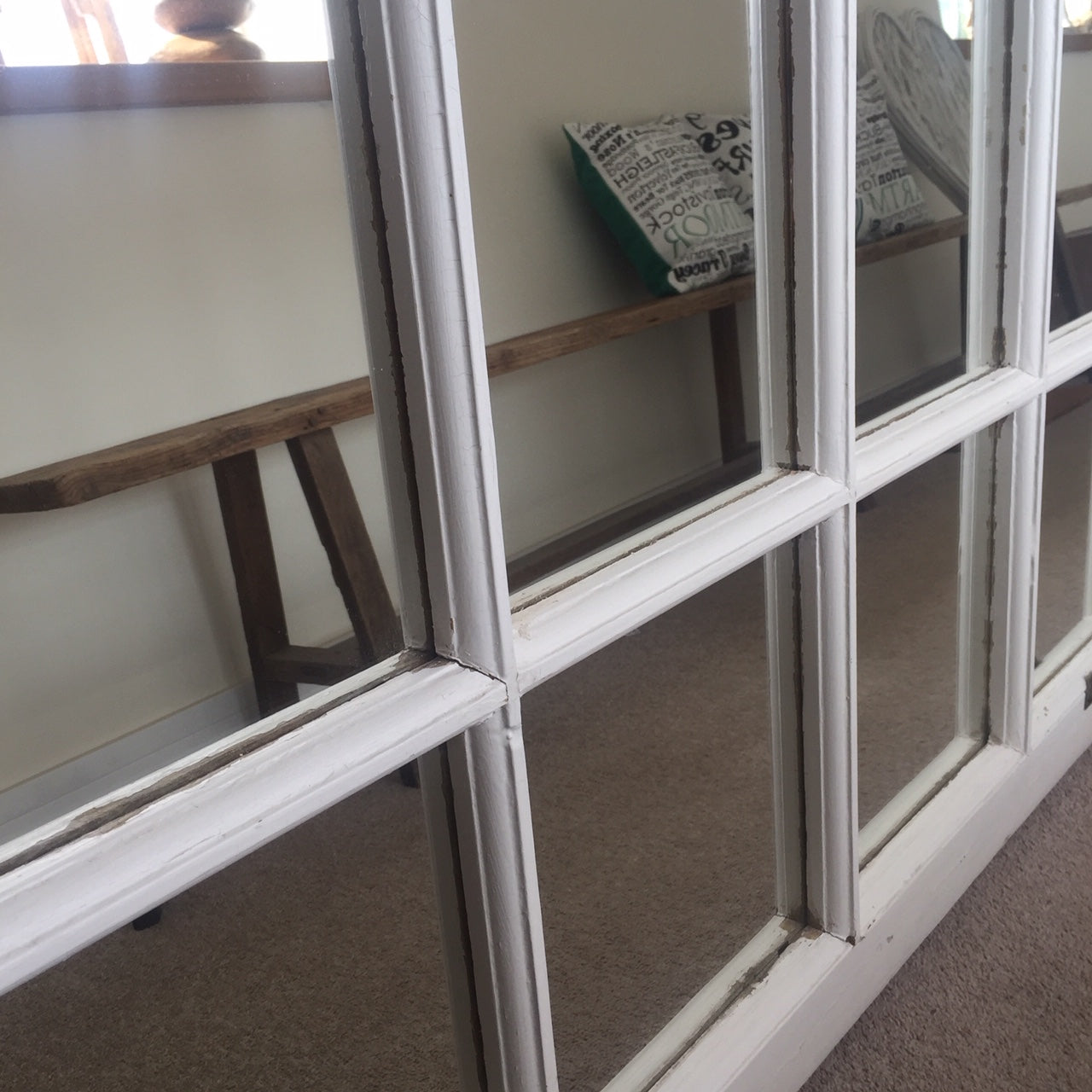 Reclaimed Sash Window Frame Mirror.