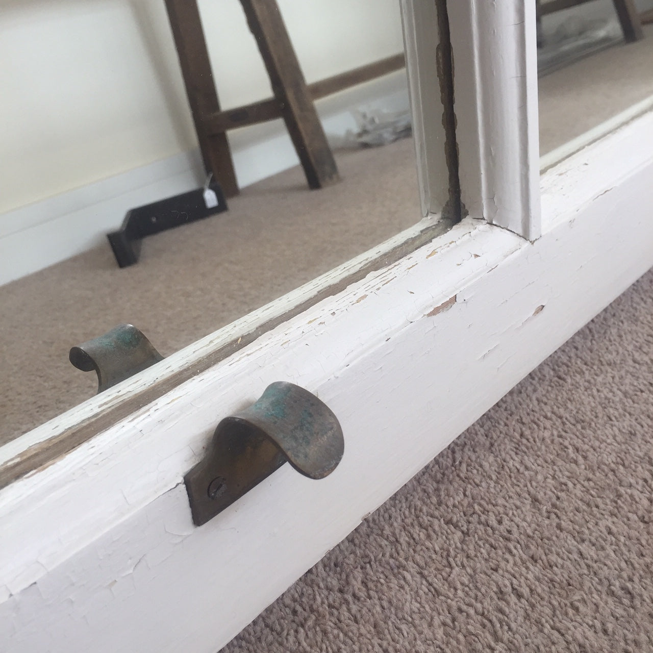 Reclaimed Sash Window Frame Mirror.