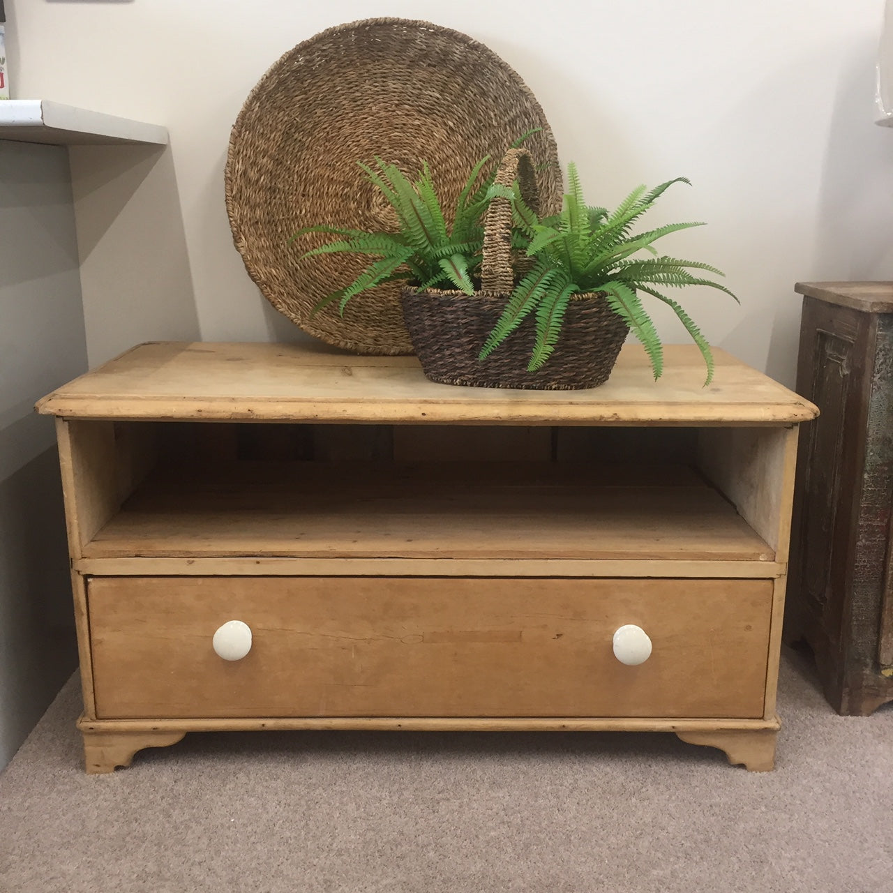 Vintage Pine T.V Unit Chest.