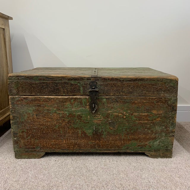 Green Wooden Storage Chest