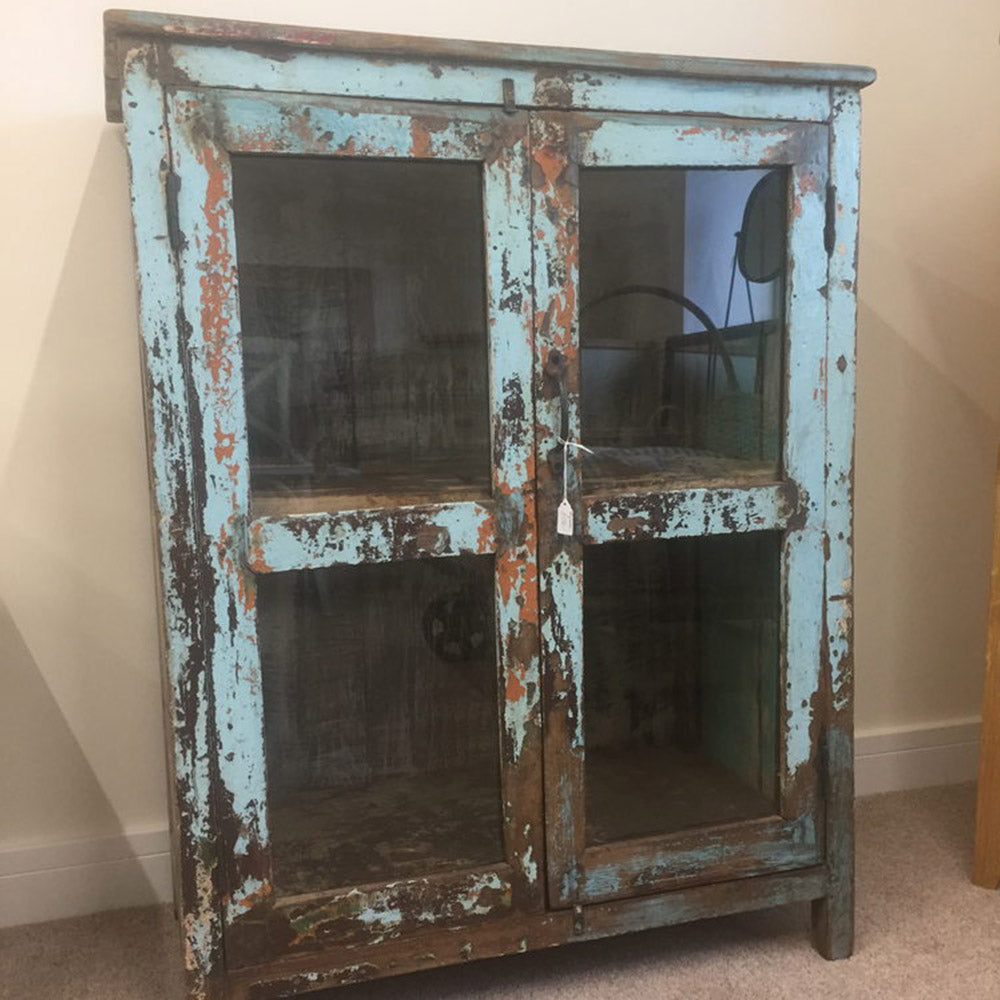 Vintage Indian Glazed Cabinet