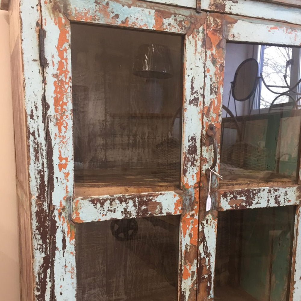 Vintage Indian Glazed Cabinet