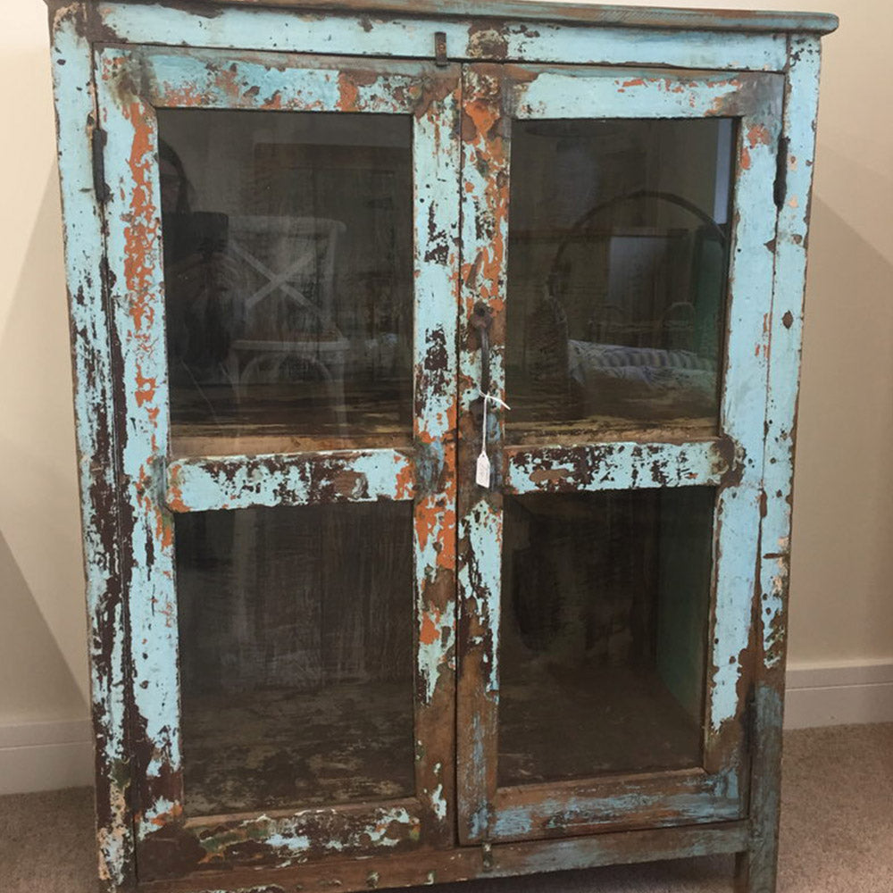 Vintage Indian Glazed Cabinet